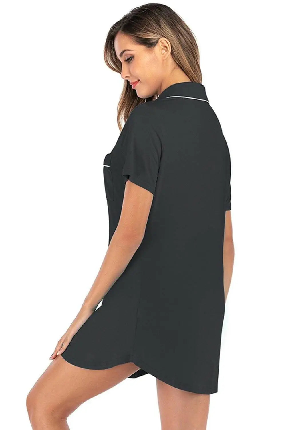 Chic dress with pockets & piping - Love Salve